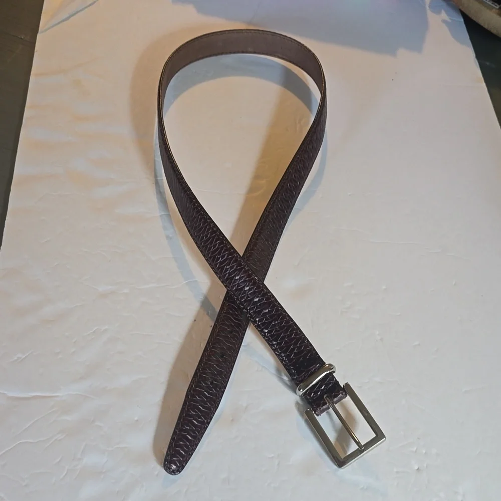 J.Riggings Mens Dark brown Premium leather Woven Dress Belt LUXURY Sz.38